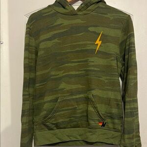 Aviator nation Green Camo Hoodie with Lightning Bolt
